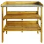 Banco para macetas con 2 estantes madera maciza de acacia+zinc de vidaXL, Mesas de jardinería - Ref: Foro24-43795, Precio: 10...