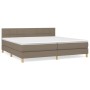 Cama box spring con colchón tela gris taupe 200x200 cm de , Camas y somieres - Ref: Foro24-3140645, Precio: 633,05 €, Descuen...