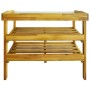 Banco para macetas con 2 estantes madera maciza de acacia+zinc de vidaXL, Mesas de jardinería - Ref: Foro24-43795, Precio: 96...