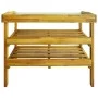 Banco para macetas con 2 estantes madera maciza de acacia+zinc de vidaXL, Mesas de jardinería - Ref: Foro24-43795, Precio: 10...