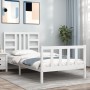 Estructura de cama con cabecero madera maciza blanco 100x200 cm de , Camas y somieres - Ref: Foro24-3191962, Precio: 130,15 €...