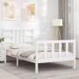 Estructura de cama con cabecero madera maciza blanco 100x200 cm de , Camas y somieres - Ref: Foro24-3191962, Precio: 130,15 €...