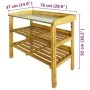 Banco para macetas con 2 estantes madera maciza de acacia+zinc de vidaXL, Mesas de jardinería - Ref: Foro24-43795, Precio: 10...