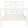 Estructura de cama con cabecero madera maciza blanco 100x200 cm de , Camas y somieres - Ref: Foro24-3191962, Precio: 130,15 €...