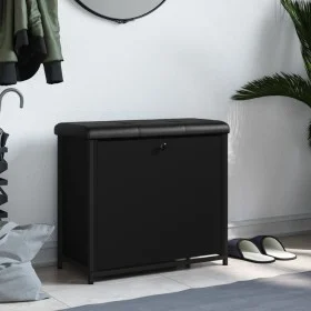 Schuhbank mit klappbarer Schublade in Schwarz 62x32x56 cm von , Bänke für Hallen und Lager - Ref: Foro24-835117, Preis: 69,90...