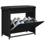 Banco zapatero con cajón abatible negro 62x32x56 cm by , Benches for halls and storage - Ref: Foro24-835117, Price: 69,90 €, ...
