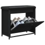 Banco zapatero con cajón abatible negro 62x32x56 cm de , Bancos para recibidores y almacenamiento - Ref: Foro24-835117, Preci...