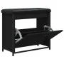 Banco zapatero con cajón abatible negro 62x32x56 cm by , Benches for halls and storage - Ref: Foro24-835117, Price: 69,90 €, ...