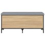 Banco con almacenaje madera ingeniería roble Sonoma 102x42x45cm de , Bancos para recibidores y almacenamiento - Ref: Foro24-8...