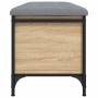 Banco con almacenaje madera ingeniería roble Sonoma 102x42x45cm de , Bancos para recibidores y almacenamiento - Ref: Foro24-8...