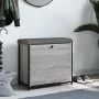 Banco zapatero con cajón abatible gris Sonoma 62x32x56 cm by , Benches for halls and storage - Ref: Foro24-835120, Price: 66,...