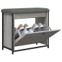 Banco zapatero con cajón abatible gris Sonoma 62x32x56 cm by , Benches for halls and storage - Ref: Foro24-835120, Price: 66,...