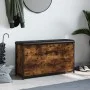Schuhbank mit klappbarer Schublade in geräucherter Eiche, 102x32x56 cm. von , Bänke für Hallen und Lager - Ref: Foro24-835129...