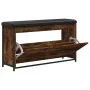 Schuhbank mit klappbarer Schublade in geräucherter Eiche, 102x32x56 cm. von , Bänke für Hallen und Lager - Ref: Foro24-835129...