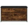 Banco zapatero con cajón abatible roble ahumado 102x32x56 cm de , Bancos para recibidores y almacenamiento - Ref: Foro24-8351...
