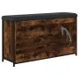 Schuhbank mit klappbarer Schublade in geräucherter Eiche, 102x32x56 cm. von , Bänke für Hallen und Lager - Ref: Foro24-835129...