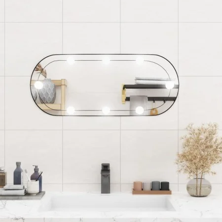 Espejo de pared ovalado con luces LED vidrio 30x70 cm de , Espejos - Ref: Foro24-3189161, Precio: 36,26 €, Descuento: %