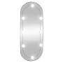 Espejo de pared ovalado con luces LED vidrio 30x70 cm de , Espejos - Ref: Foro24-3189161, Precio: 36,26 €, Descuento: %