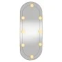 Espejo de pared ovalado con luces LED vidrio 30x70 cm de , Espejos - Ref: Foro24-3189161, Precio: 36,26 €, Descuento: %