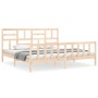 Estructura de cama de matrimonio con cabecero madera maciza de , Camas y somieres - Ref: Foro24-3193091, Precio: 165,21 €, De...