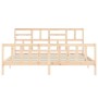 Estructura de cama de matrimonio con cabecero madera maciza de , Camas y somieres - Ref: Foro24-3193091, Precio: 165,21 €, De...