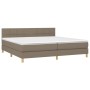 Cama box spring con colchón LED tela gris taupe 200x200 cm de , Camas y somieres - Ref: Foro24-3133745, Precio: 627,88 €, Des...