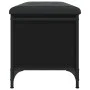 Banco con almacenaje madera de ingeniería negro 102x42x45 cm de , Bancos para recibidores y almacenamiento - Ref: Foro24-8351...