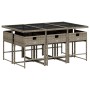 Set comedor jardín 7 pzas y cojines ratán sintético gris en Conjuntos de jardín | Comprar online en Foru.es