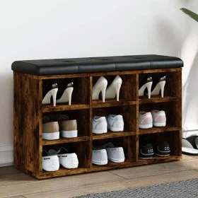 Shoe bench engineered wood smoked oak 82x32x50 cm by , Benches for halls and storage - Ref: Foro24-835107, Price: 74,95 €, Di...