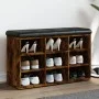 Shoe bench engineered wood smoked oak 82x32x50 cm by , Benches for halls and storage - Ref: Foro24-835107, Price: 74,95 €, Di...