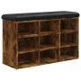 Shoe bench engineered wood smoked oak 82x32x50 cm by , Benches for halls and storage - Ref: Foro24-835107, Price: 74,95 €, Di...