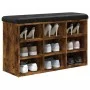 Shoe bench engineered wood smoked oak 82x32x50 cm by , Benches for halls and storage - Ref: Foro24-835107, Price: 74,95 €, Di...