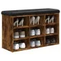 Shoe bench engineered wood smoked oak 82x32x50 cm by , Benches for halls and storage - Ref: Foro24-835107, Price: 74,95 €, Di...