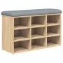 Shoe bench engineered wood Sonoma oak 82x32x50 cm by , Benches for halls and storage - Ref: Foro24-835105, Price: 64,36 €, Di...