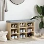 Shoe bench engineered wood Sonoma oak 82x32x50 cm by , Benches for halls and storage - Ref: Foro24-835105, Price: 64,36 €, Di...