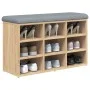Shoe bench engineered wood Sonoma oak 82x32x50 cm by , Benches for halls and storage - Ref: Foro24-835105, Price: 64,36 €, Di...