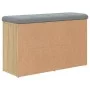 Shoe bench engineered wood Sonoma oak 82x32x50 cm by , Benches for halls and storage - Ref: Foro24-835105, Price: 64,36 €, Di...