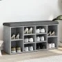 Concrete gray engineered wood shoe bench 102x32x50 cm by , Benches for halls and storage - Ref: Foro24-835113, Price: 74,63 €...