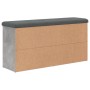 Banco zapatero madera de ingeniería gris hormigón 102x32x50 cm de , Bancos para recibidores y almacenamiento - Ref: Foro24-83...