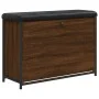Banco zapatero con cajón abatible roble marrón 82x32x56 cm de , Bancos para recibidores y almacenamiento - Ref: Foro24-835126...
