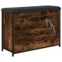 Banco zapatero con cajón abatible roble ahumado 82x32x56 cm de , Bancos para recibidores y almacenamiento - Ref: Foro24-83512...