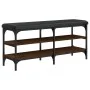Engineered wood shoe bench in brown oak, 102x32x47 cm by , Benches for halls and storage - Ref: Foro24-835166, Price: 65,52 €...