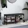 Engineered wood shoe bench in brown oak, 102x32x47 cm by , Benches for halls and storage - Ref: Foro24-835166, Price: 65,52 €...