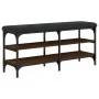 Engineered wood shoe bench in brown oak, 102x32x47 cm by , Benches for halls and storage - Ref: Foro24-835166, Price: 65,52 €...