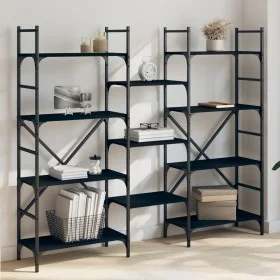 Estantería madera de ingeniería negra 160x28,5x136,5 cm de , Librerías y estanterías - Ref: Foro24-838873, Precio: 100,48 €, ...