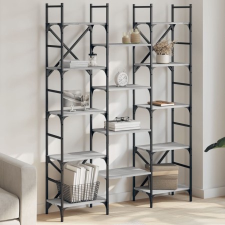 Estantería madera de ingeniería gris Sonoma 127,5x28,5x172,5 cm de , Librerías y estanterías - Ref: Foro24-838871, Precio: 11...