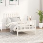 Estructura de cama con cabecero madera de pino blanco 100x200cm de , Camas y somieres - Ref: Foro24-3188197, Precio: 151,55 €...