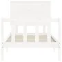 White solid wood bed frame with headboard 100x200 cm by , Beds and slatted bases - Ref: Foro24-3193392, Price: 135,18 €, Disc...
