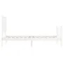 White solid wood bed frame with headboard 100x200 cm by , Beds and slatted bases - Ref: Foro24-3193392, Price: 135,18 €, Disc...