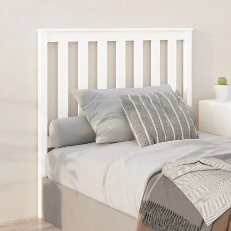 Solid white pine wood bed headboard 106x6x101 cm by , Headboards and footboards - Ref: Foro24-818506, Price: 60,42 €, Discoun...